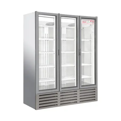 מקרר שתייה תעשייתי 3 דלתות זכוכית 1500 ליטר
